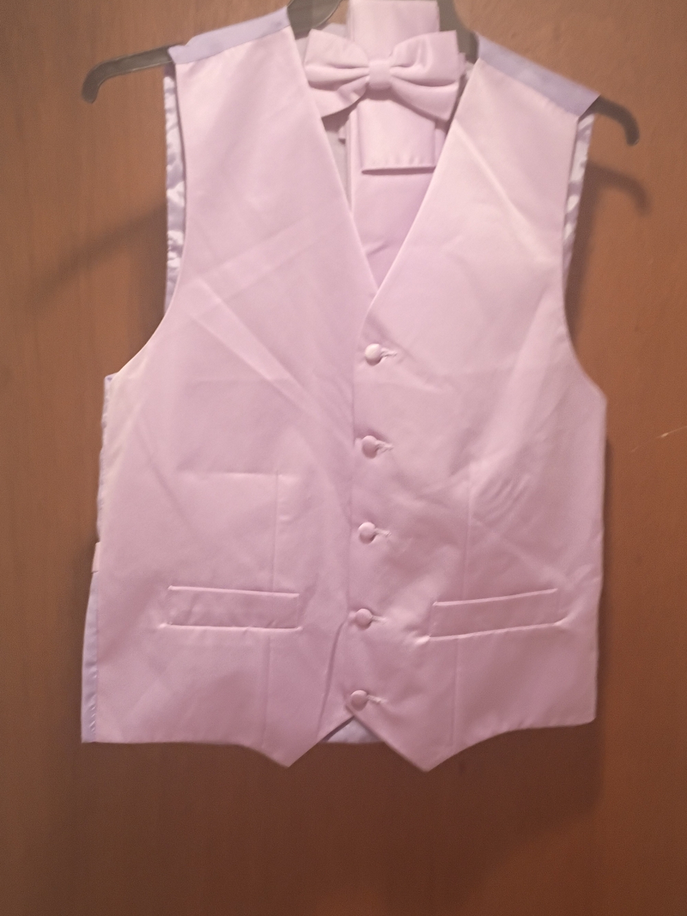 Milano Pale Pink Men's Formal Vest with Bow Tie